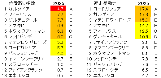 2025　青葉賞　位置取り指数